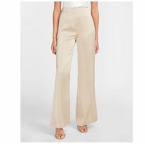 Express high waisted satin seamed wide leg pant